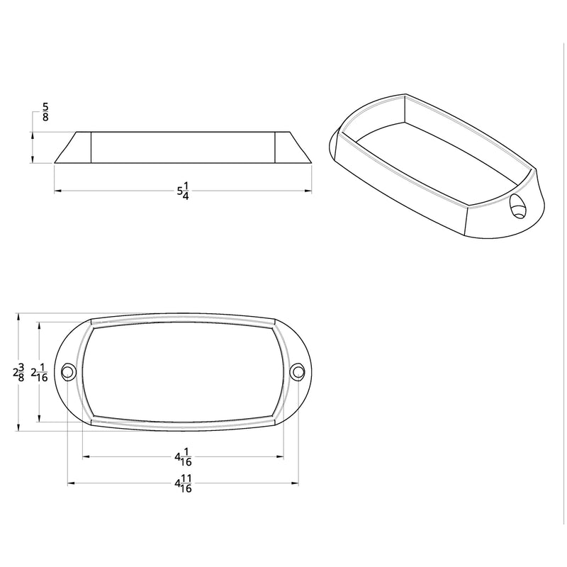 Chrome plastic bezel for tiger eye/double bubble light