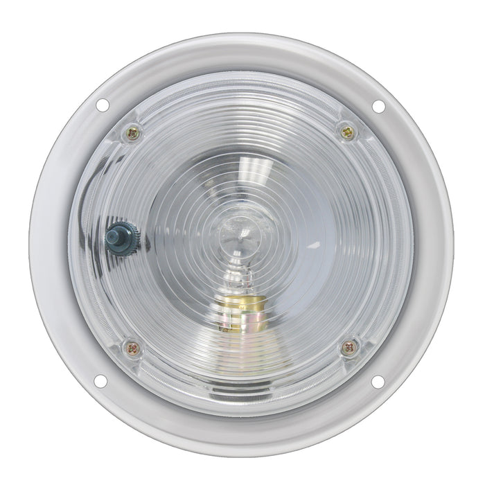 Chrome plated dome light with clear lens, 5" diameter