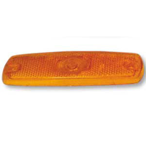 Amber plastic side lens for square incandescent turn signal light