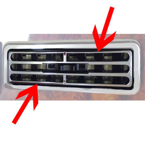 International I-model 1997+ chrome plastic air conditioner/heater vent snap-on cover - 2/PACK