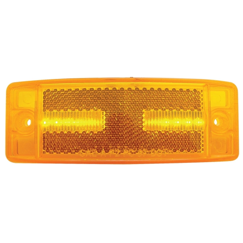 Amber 2" x 6" rectangular 8 diode LED marker light