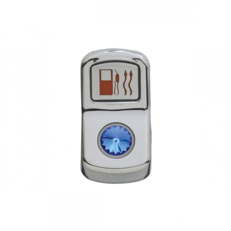 Peterbilt 386/389 2006+ chrome plastic rocker switch w/blue jewel