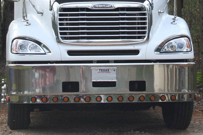Freightliner Columbia 113" bumper light bar w/18 2" round light holes