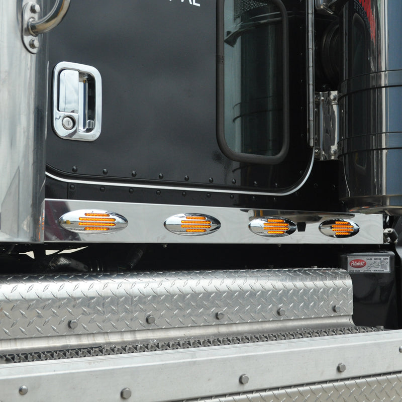 Peterbilt 389 stainless steel cab panel w/8 combo light holes ONLY