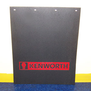 Kenworth 24" x 30" black mudflap w/red stamped logo