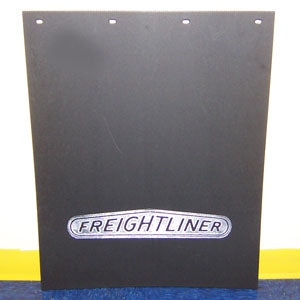 Freightliner 24" x 30" black mudflap w/chrome stamped logo