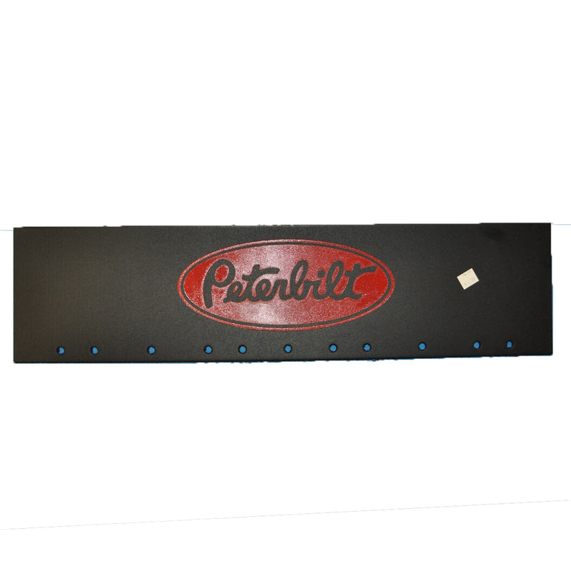 Peterbilt 24" x 6" black quarter fender mudflap w/red stamped logo