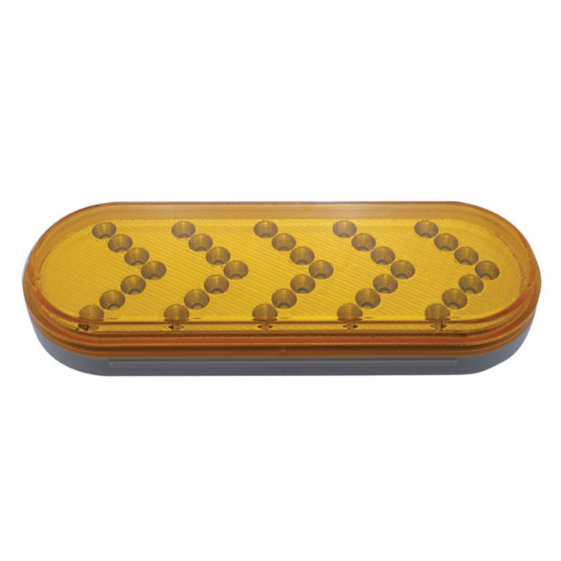 Amber oval 35 diode LED park/turn only light w/sequential flashing arrow