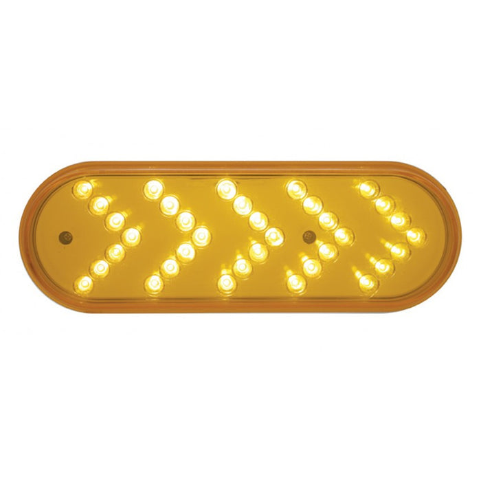 Amber oval 35 diode LED park/turn only light w/sequential flashing arrow