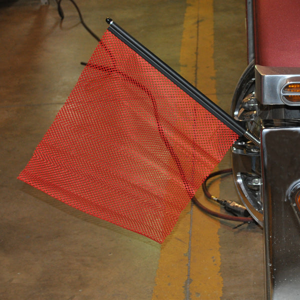 18" red oversize load flag with quick mount connector