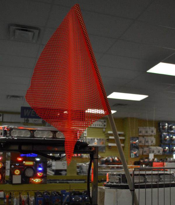 18" red oversize load flag with wooden dowel