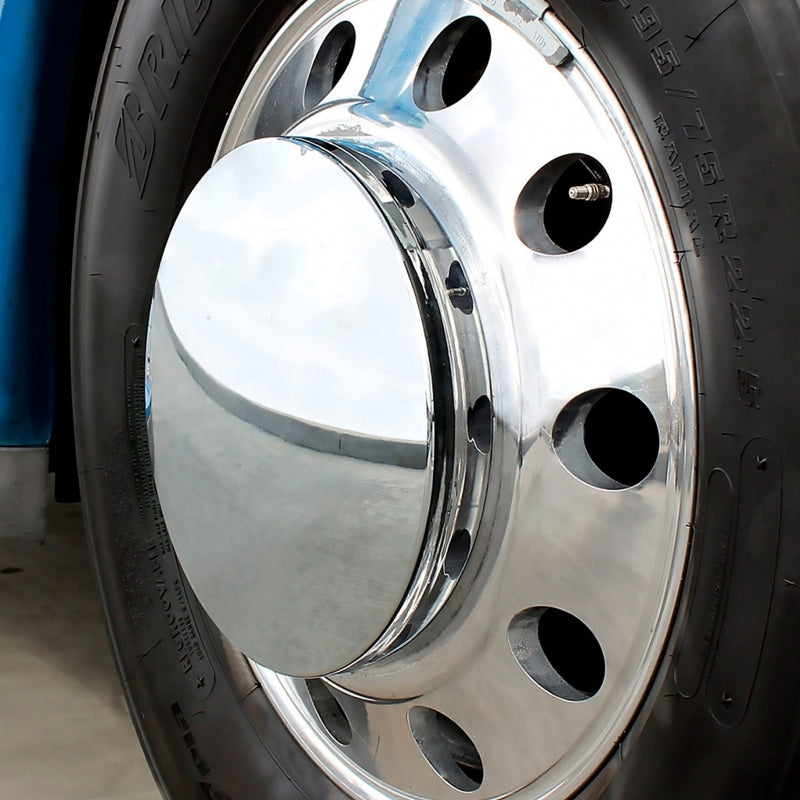 "Moon" chrome plastic hideaway front axle cover for 33mm lugnuts