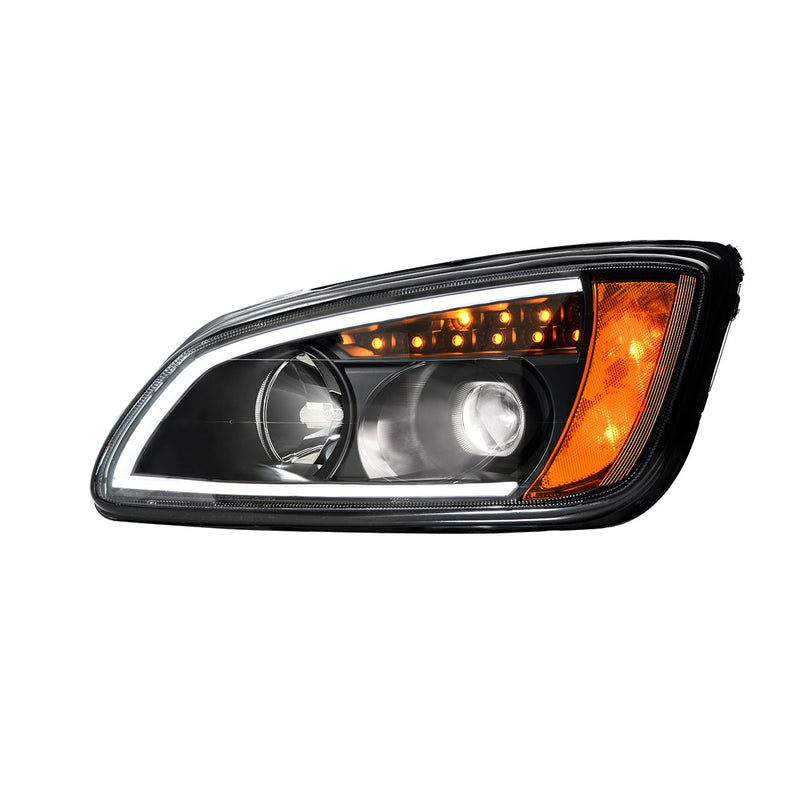 Kenworth T660 "Blackout" projection headlight w/LED turn signal and white LED running light