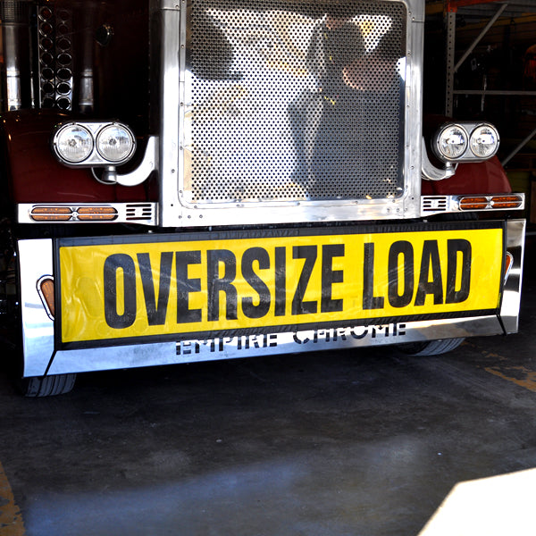 Yellow mesh oversize load banner - truck size, grommet mount