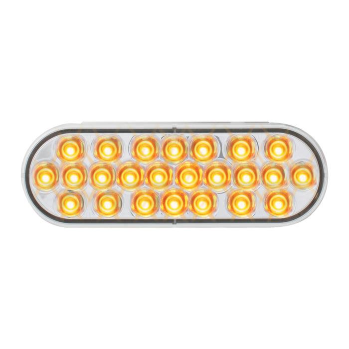 Pearl Amber oval 24 diode LED turn signal light - CLEAR lens