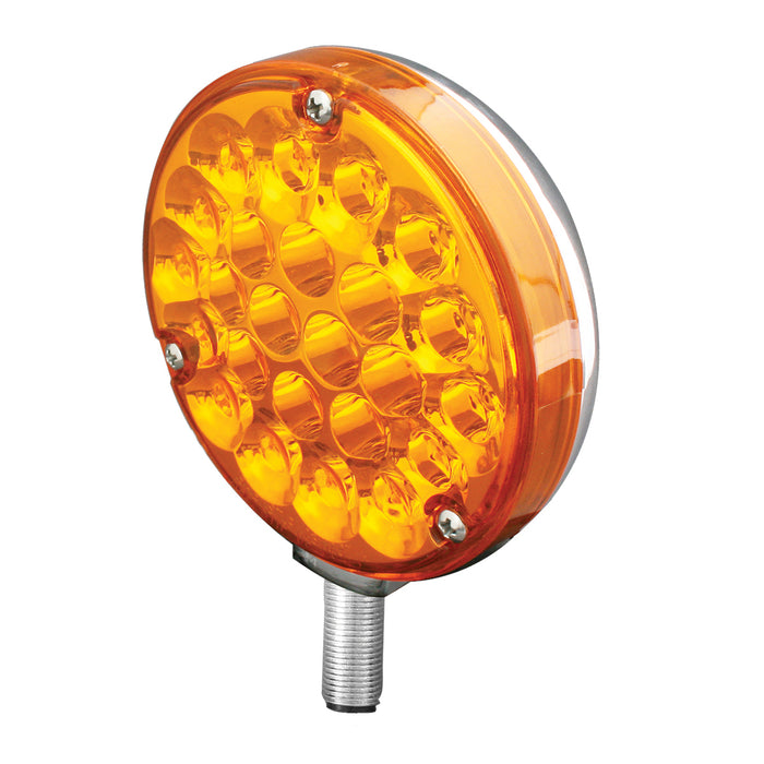 Pearl Amber 4" round 24 diode single-face LED turn signal pedestal light