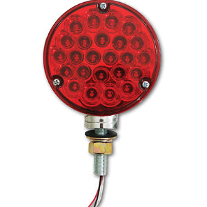Pearl Red 4" round 24 diode single-face LED turn signal pedestal light