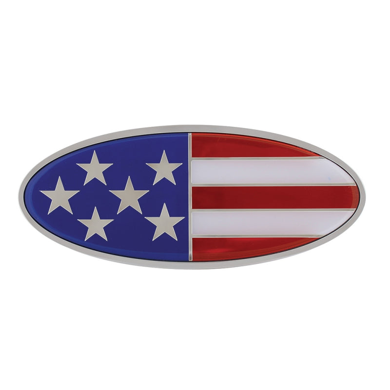 USA flag replacement Peterbilt-style emblem w/mounting studs - SINGLE