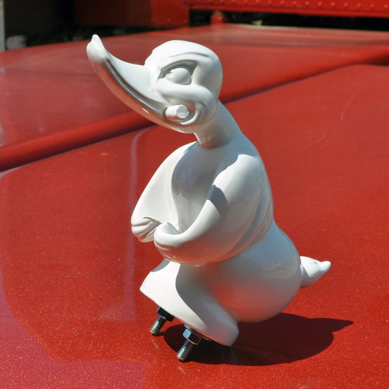 White "Convoy"/"Death Proof" rubber duck hood ornament w/cigar