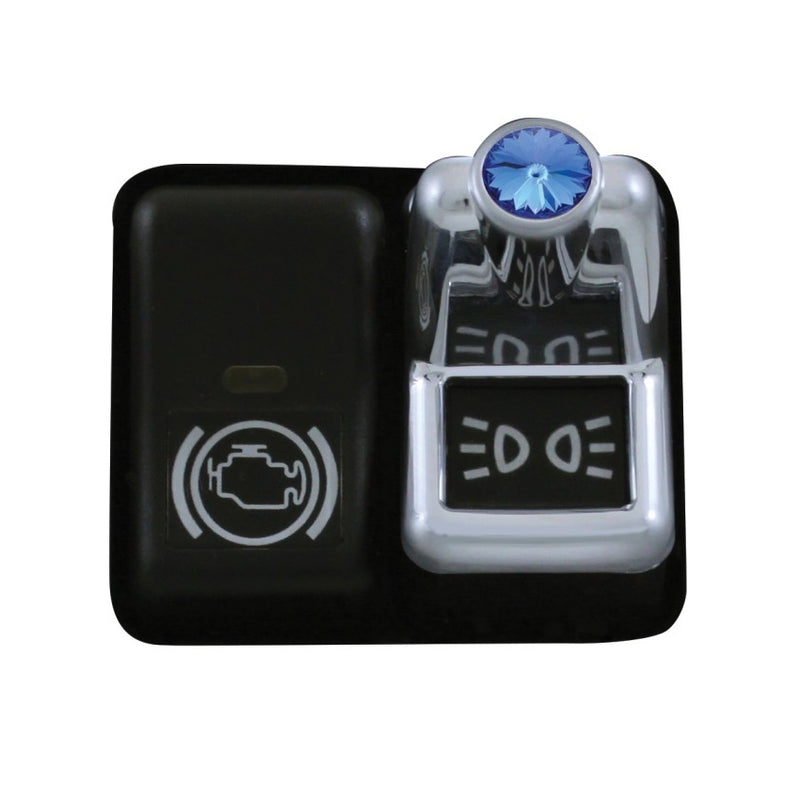 Volvo chrome plastic toggle switch cover w/jewel
