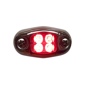 "Dragon" 4 diode LED oval auxiliary light w/chrome cover - Red