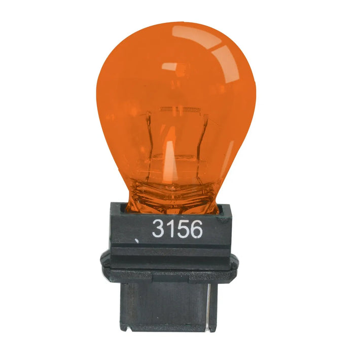 #3157 Amber painted glass incandescent light bulb - PAIR