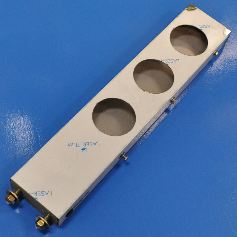 Stainless steel mudflap hangers with 6 round 4" light holes