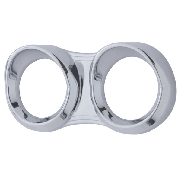 Peterbilt 379/389 2006+ chrome plastic small dual gauge bezel - Horizontal