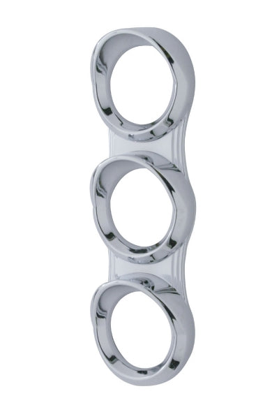 Peterbilt 379/389 2006+ chrome plastic small triple gauge bezel - Vertical