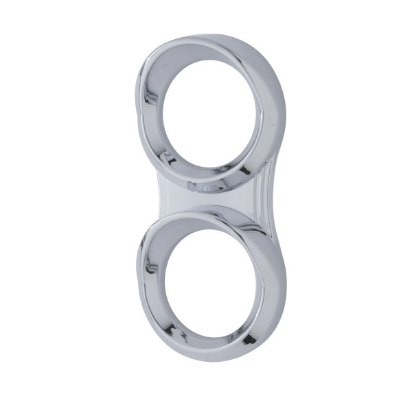 Peterbilt 379/389 2006+ chrome plastic small dual gauge bezel - Vertical