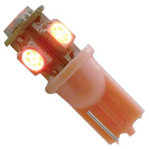 194 LED light bulb - 5 diode radial 360-degree - PAIR - Red