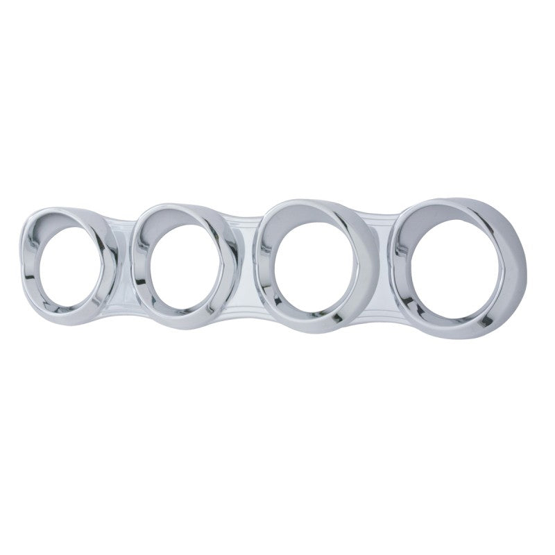 Peterbilt 386/389 chrome plastic small 4-gauge bezel - horizontal