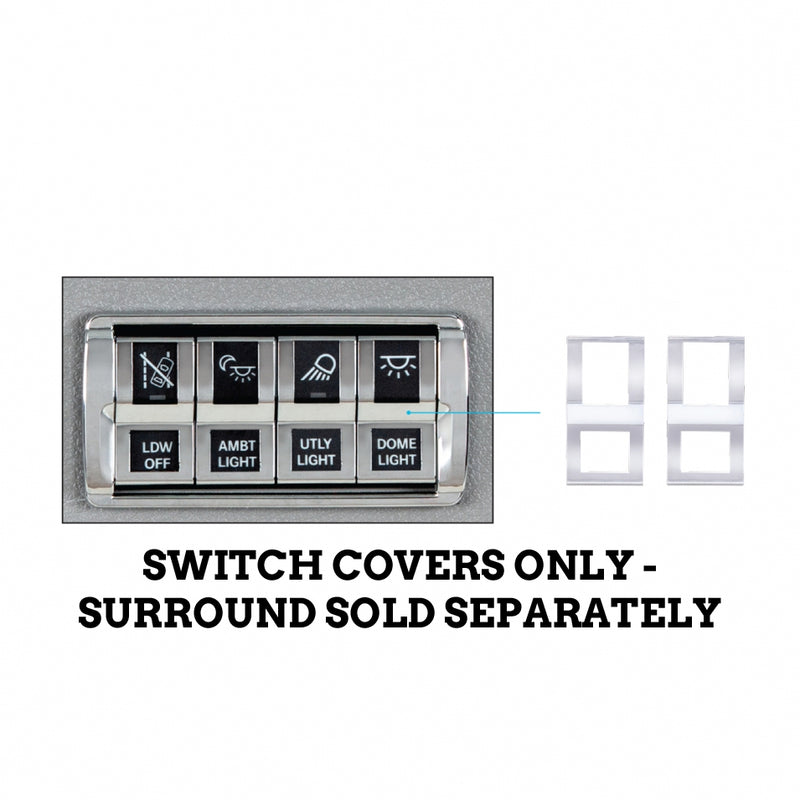 Freightliner Cascadia 2018+ chrome plastic dash switch cover - PAIR