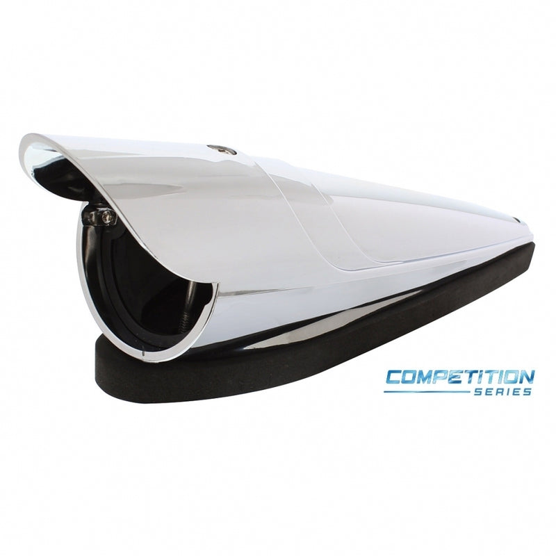 Chrome plastic Grakon 1000-style LED cab light housing with visor & gasket