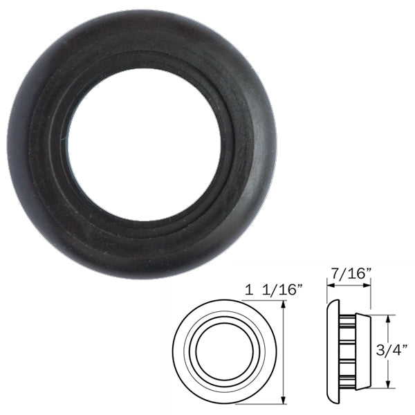 3/4" rubber grommet for bullseye/bullet LED lights - SINGLE