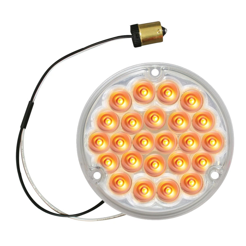Pearl 4" LED sleeper load light w/1156 plug - Amber - CLEAR lens