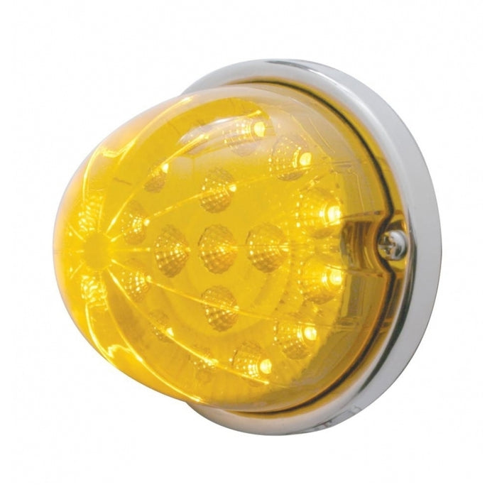 Amber 17 diode LED cab light-style turn signal w/reflector and stainless steel bezel