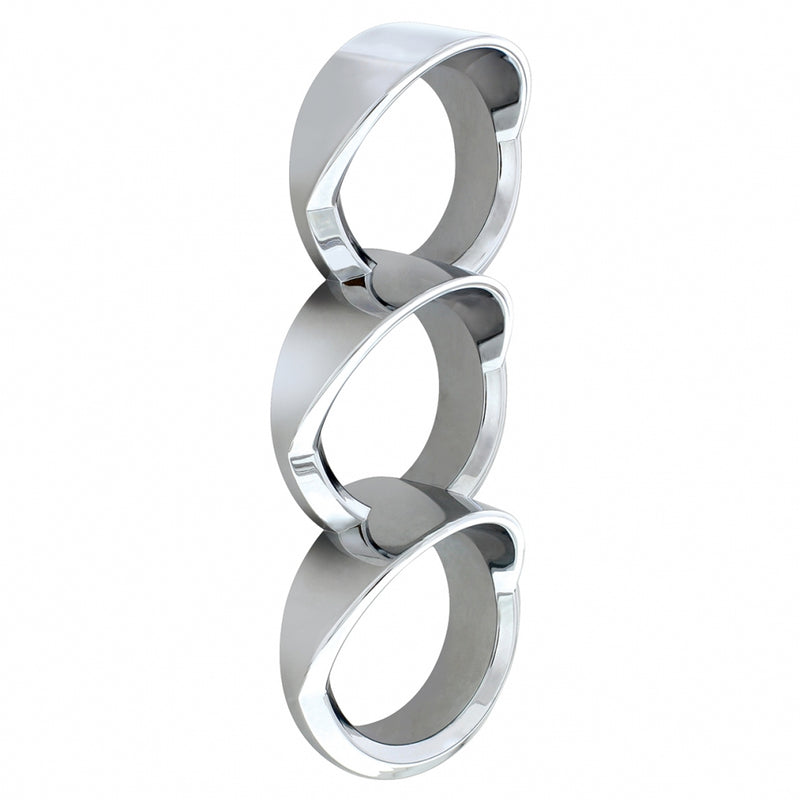 Peterbilt 579 2013-2021 chrome plastic triple gauge cover cluster