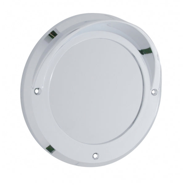 4" round chrome plastic light bezel w/shine-through mirror coating