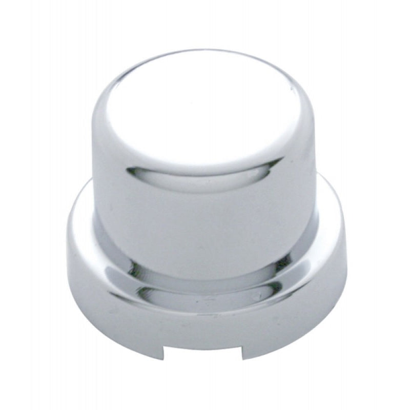 Chrome plastic flat-top round push on frame bolt cover w/flange