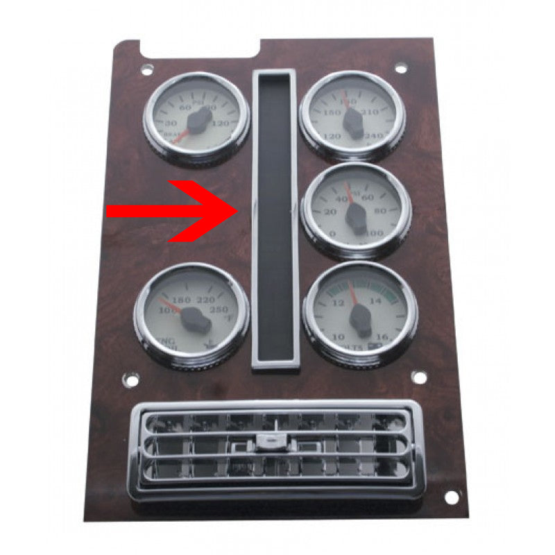 International rectangular center dash surround for warning light panel