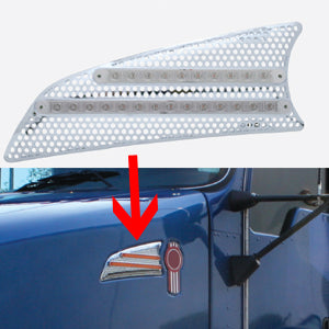 Kenworth T660 chrome air intake panel w/amber LED turn signal