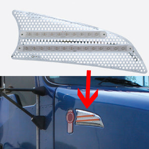 Kenworth T660 chrome air intake panel w/amber LED turn signal