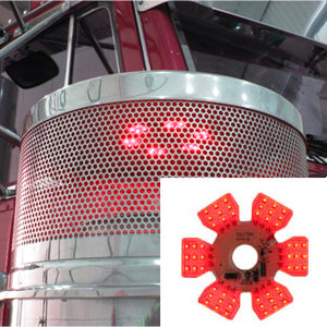 Ultra-Thin Hex 54 diode LED dual function light for 13" or 15" diameter air cleaner cans