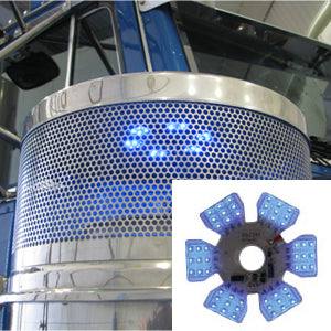 Ultra-Thin Hex 54 diode LED dual function light for 13" or 15" diameter air cleaner cans