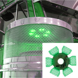 Ultra-Thin Hex 54 diode LED dual function light for 13" or 15" diameter air cleaner cans