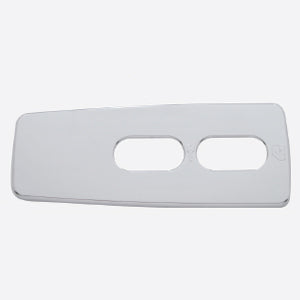 Freightliner Cascadia chrome plastic door panel trim w/2 switch holes - PASSENGER's side