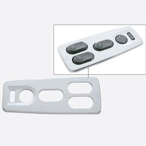 Freightliner Cascadia chrome plastic door panel trim w/5 switch holes - DRIVER's side