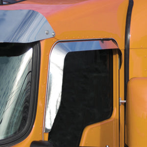 Kenworth w/Daylite Door stainless steel door window shade rain deflector - PAIR
