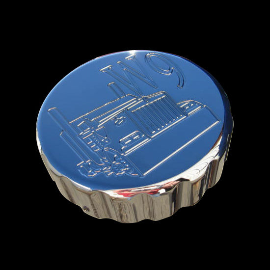 Kenworth W900 billet aluminum fuel cap cover - PAIR